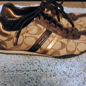 Coach Brown and Gold Sneakers